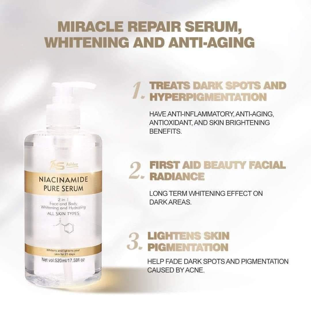 Niacinamide Pure Serum 2 in 1 face and body whitening and hydrating All Skin Types 520ml
