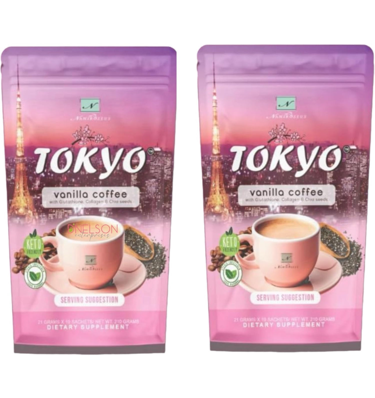 Namiroseus TOKYO Vanilla Coffee, 21g x 10 Sachets