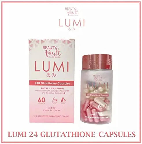 Beauty Vault LUMI 24H Glutathione Capsules, 60 Capsules.
