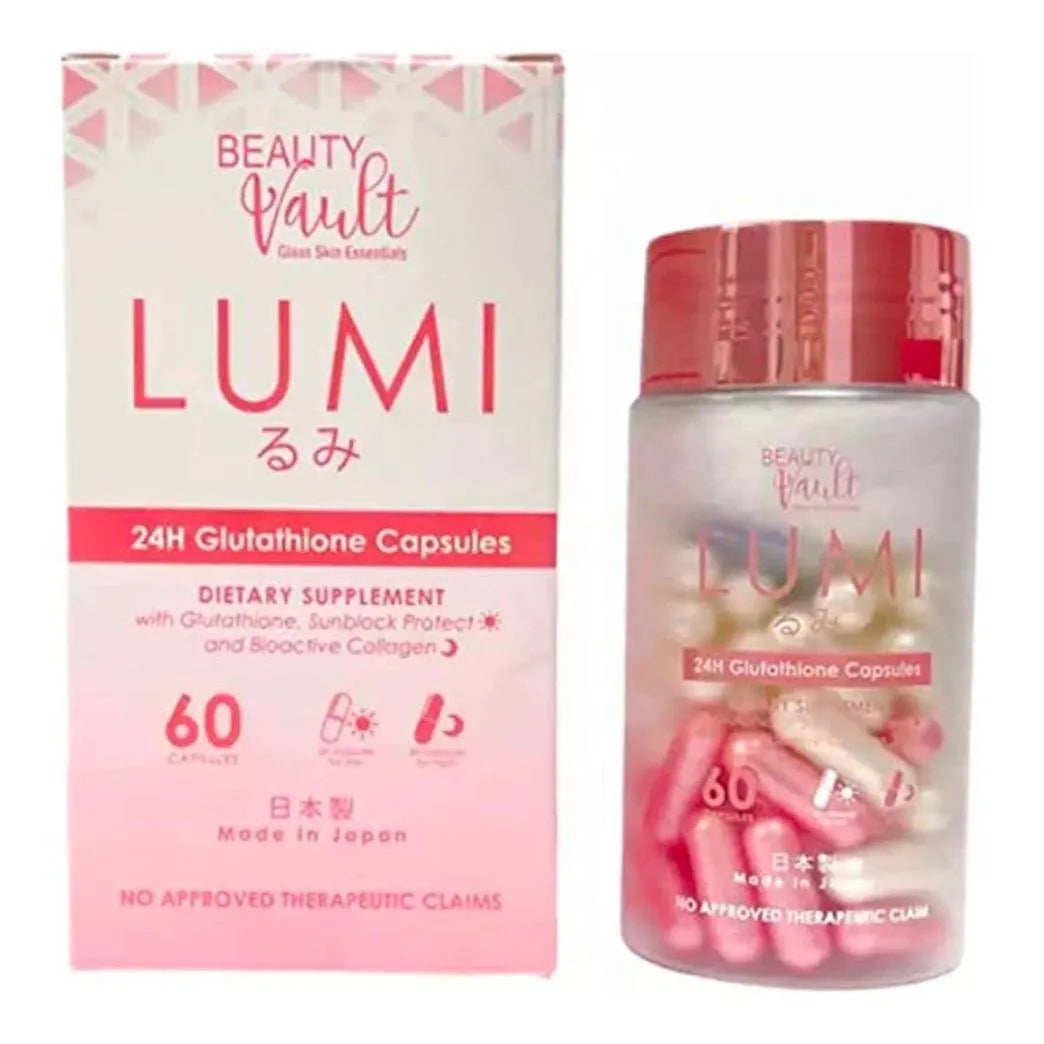 Beauty Vault LUMI 24H Glutathione Capsules, 60 Capsules.